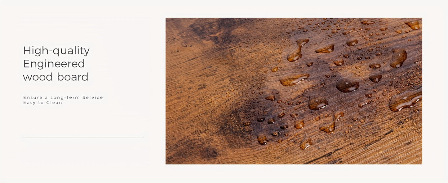 9 Drawers, Dresser With Metal Frame And Wood Tabletop