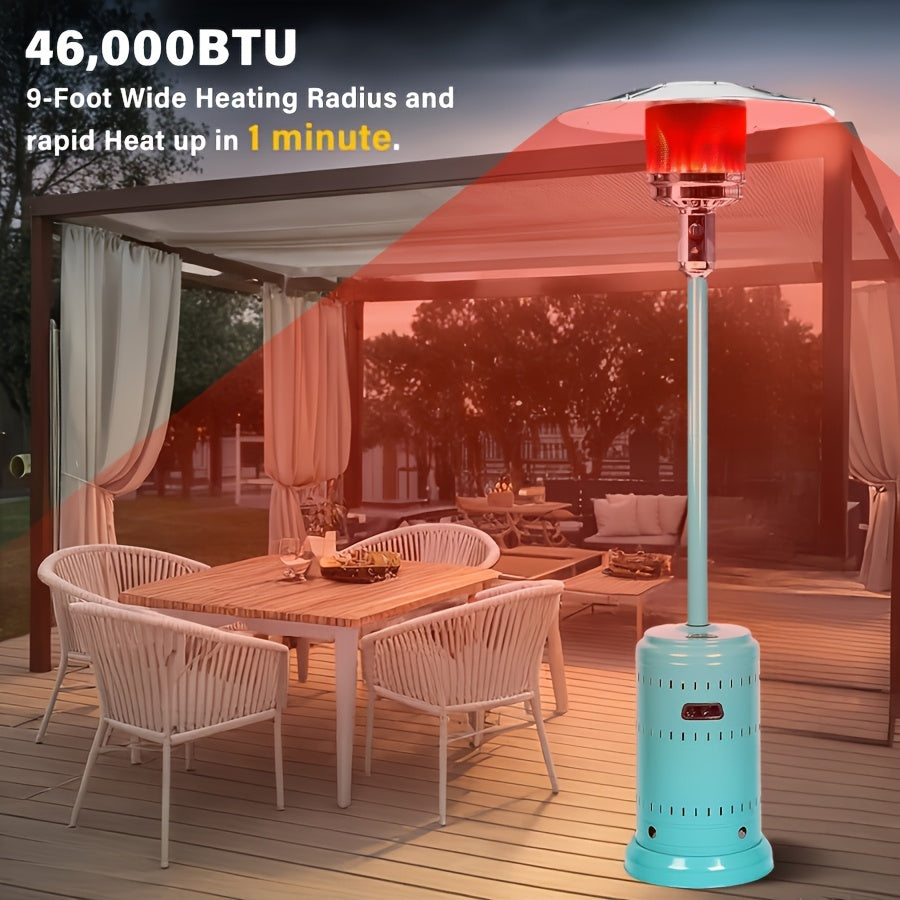46,000 BTU Patio Heater Stainless Steel Push-Button Ignition