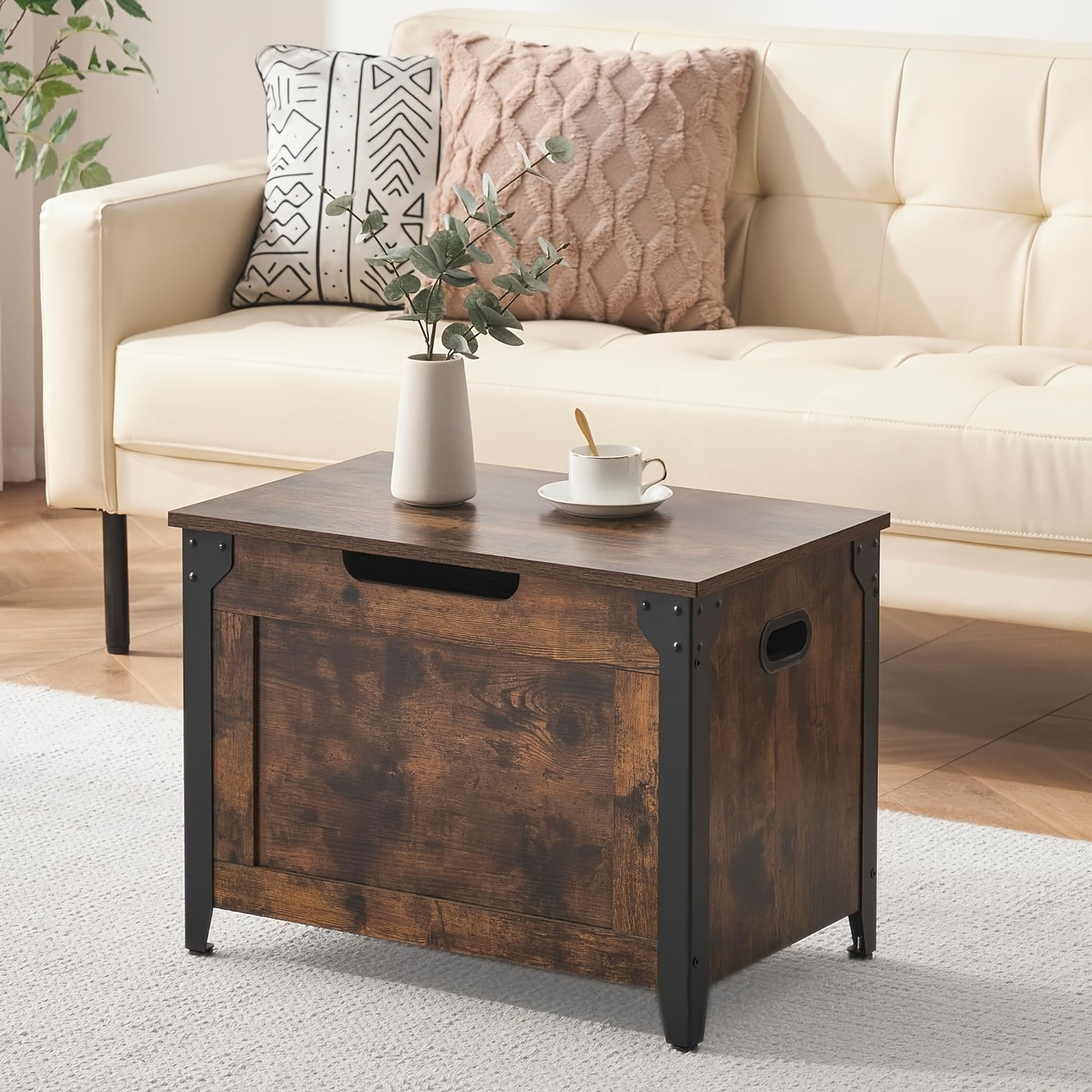 Storage Chest, Storage Trunk with Safety Hinge, Wooden