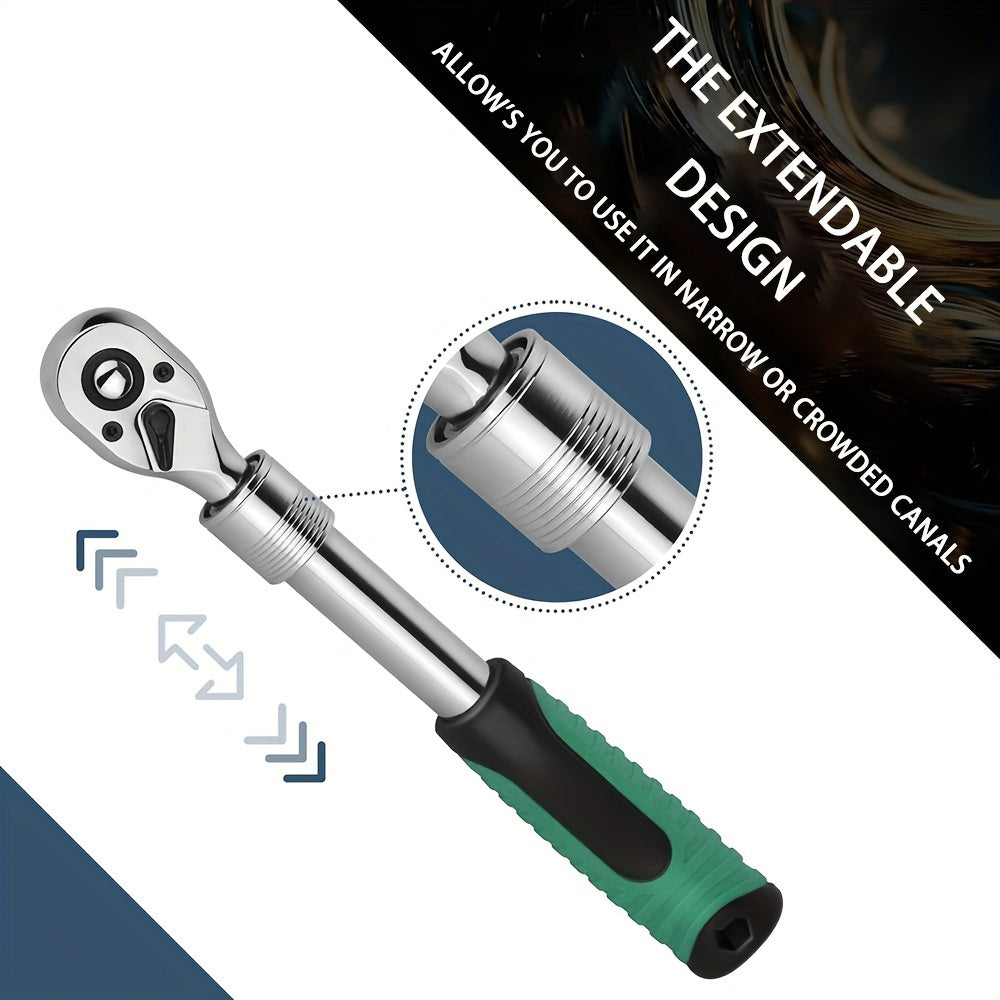 3pcs Extendable 72-Tooth Quick-release Ratchet