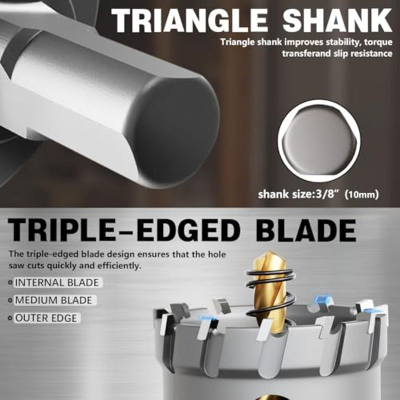 19pcs Carbide Hole Saw Kit for Metal Steel