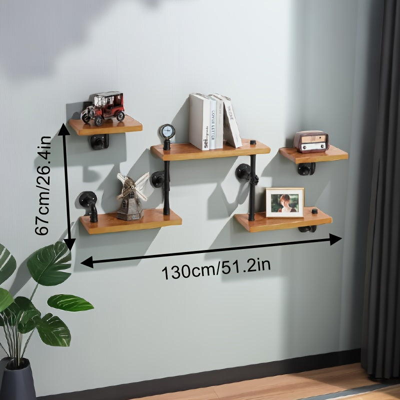 Industrial Rustic Pipe Shelving Floating Shelves Wall Mounted