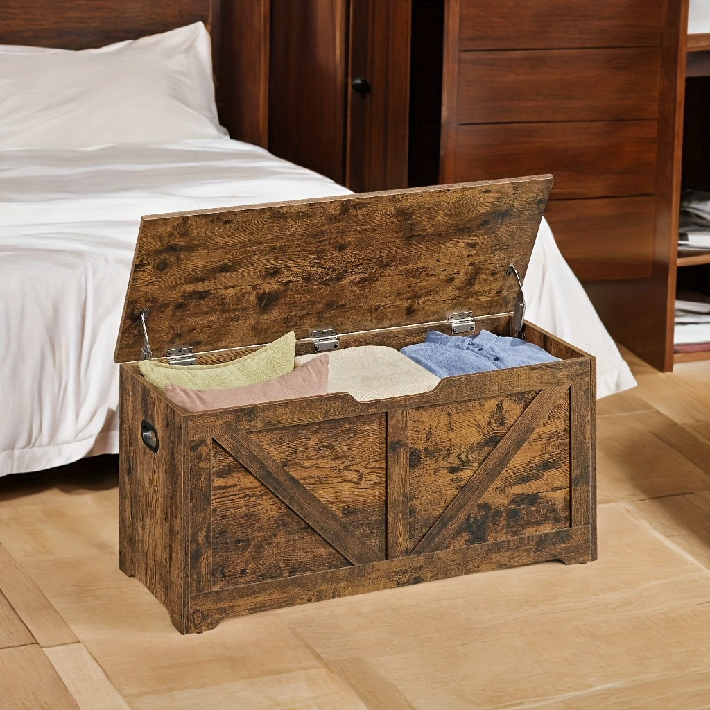 Storage Trunk with 2 Safety Hinges, Storage Bench,