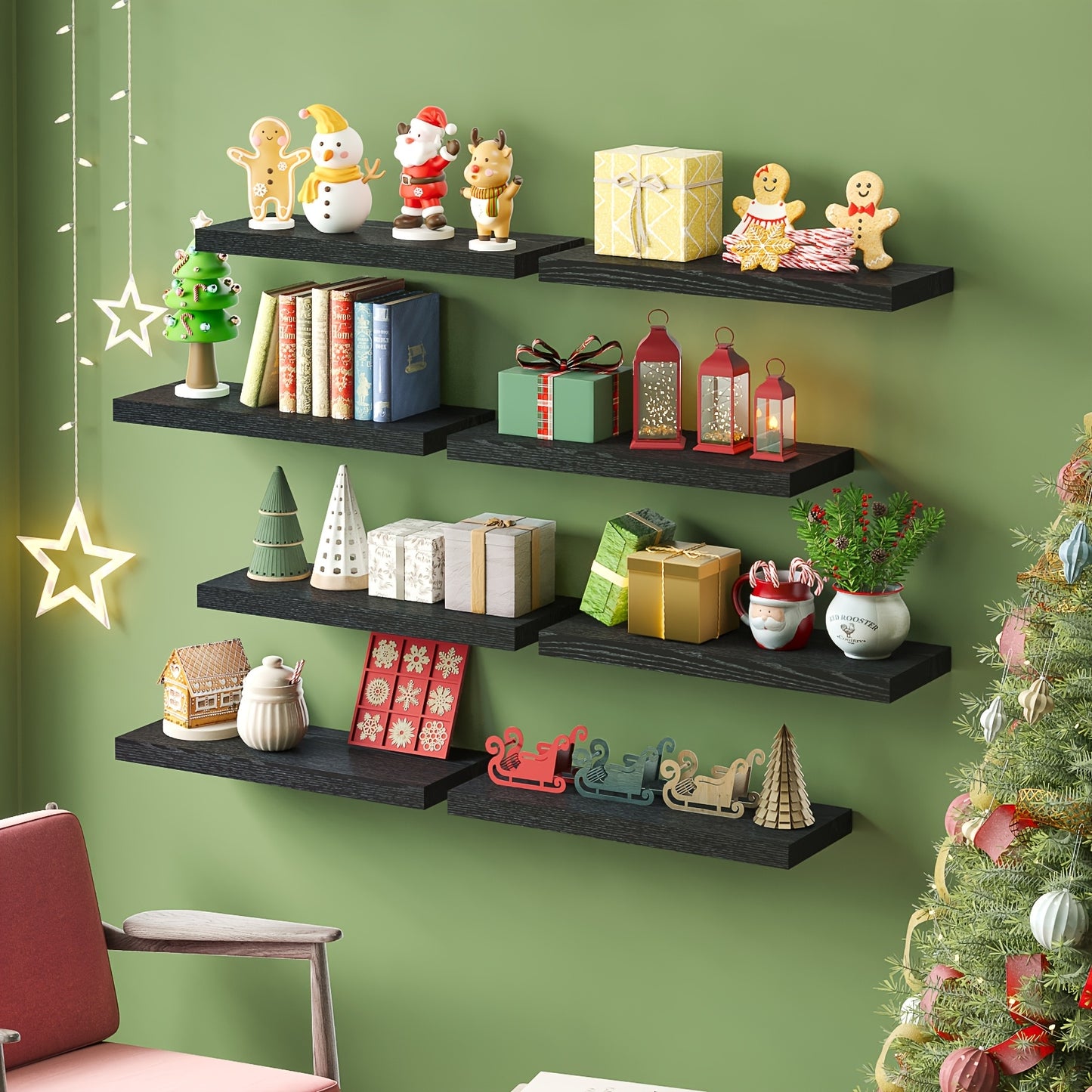 15.8in Shelves Set Of 8 with Invisible Brackets