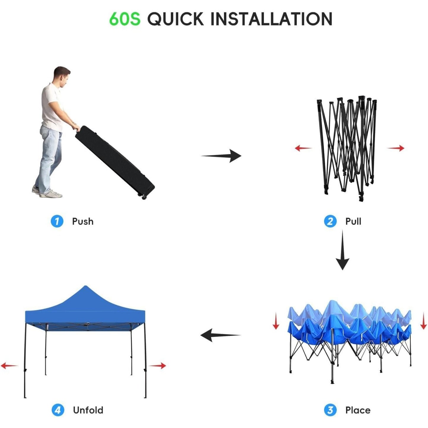 1pc 10x10 Heavy Duty Waterproof Canopy