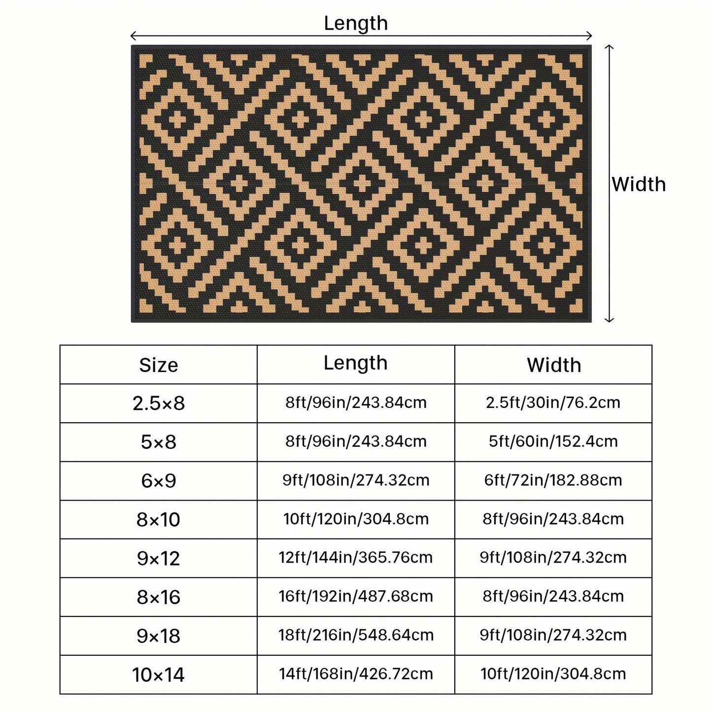 Outdoor Rug Waterproof, Reversible Mats, Outdoor Area Rug, Pl