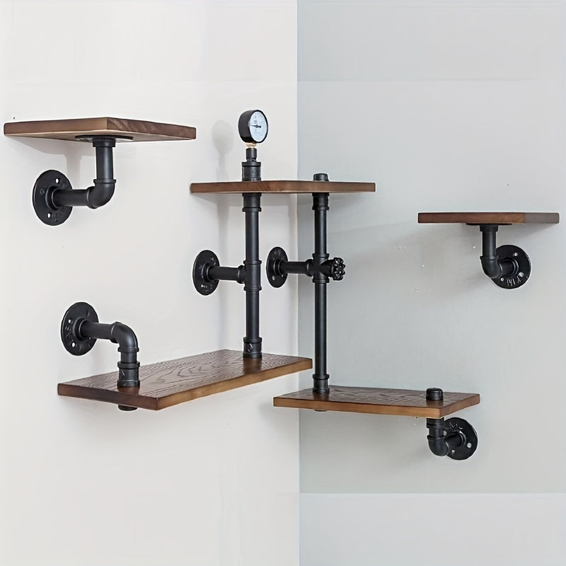 Industrial Rustic Pipe Shelving Floating Shelves Wall Mounted