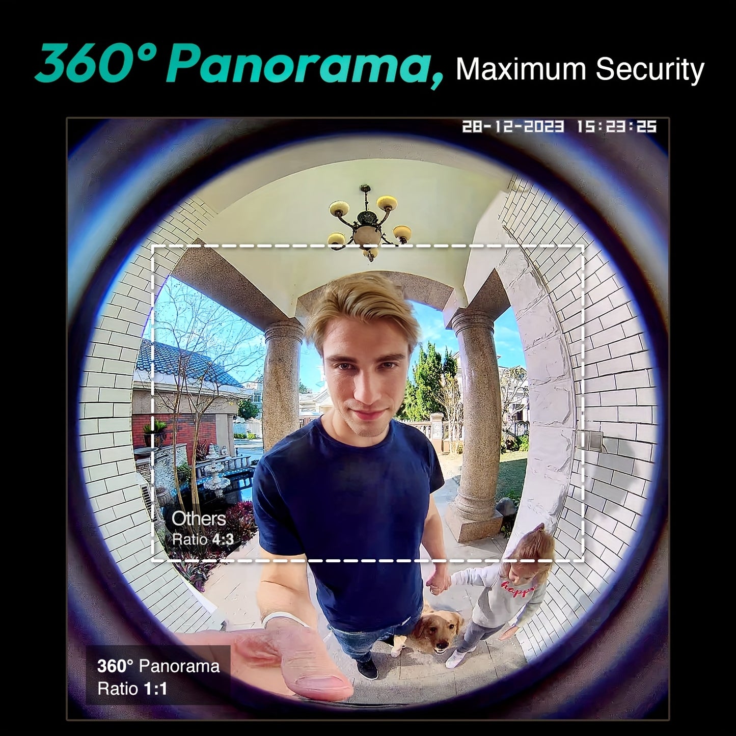 5MP Wireless Video Doorbell Camera 180° Panoramic View,