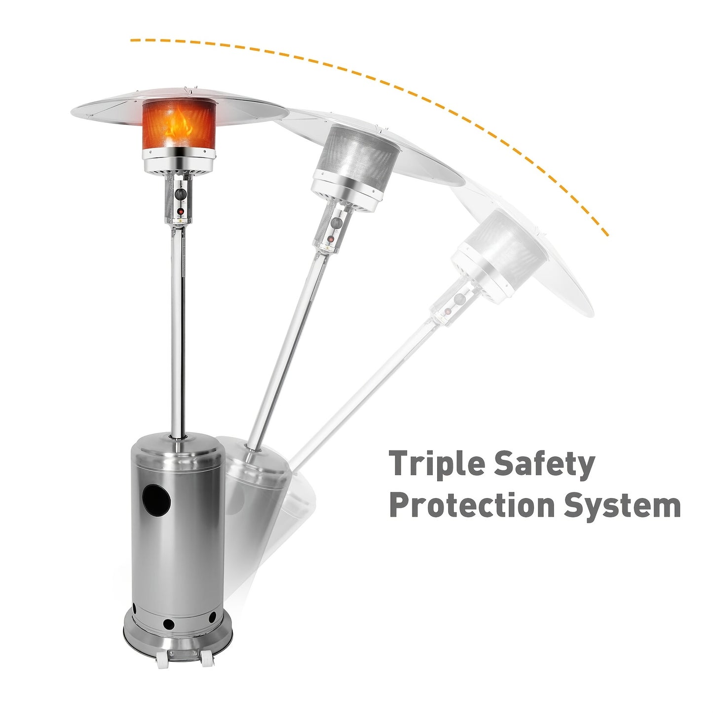 87" Stainless Steel Outdoor Heater Freestanding, 36000 BTU,