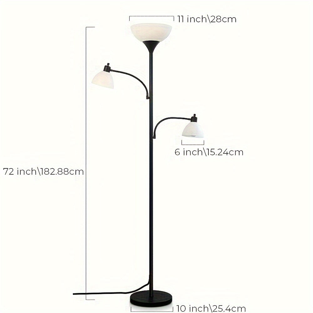 3-Bulb LED Floor Lamp with Touch Control,