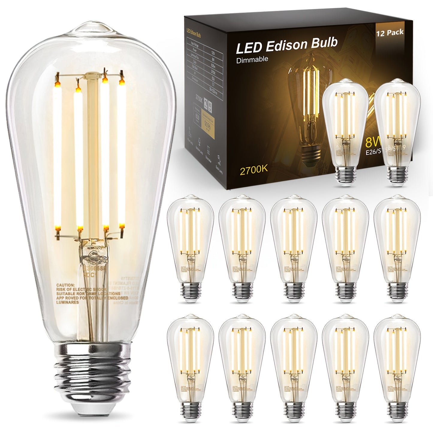 6pcs/12pcs/24pcs 8W LED equivalent to 60 watt