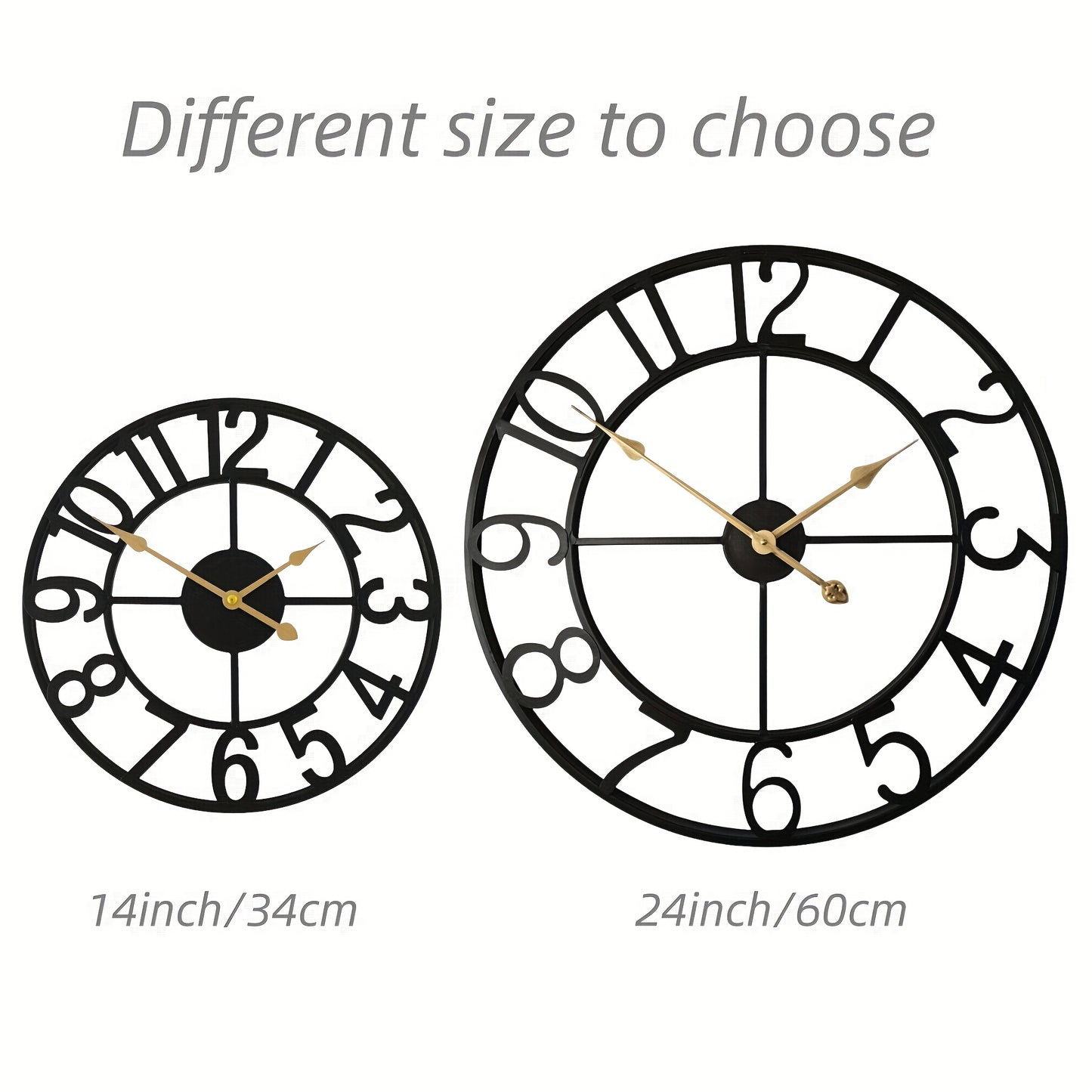 Iron Modern Decorative Clock With Large Arabic Numerals