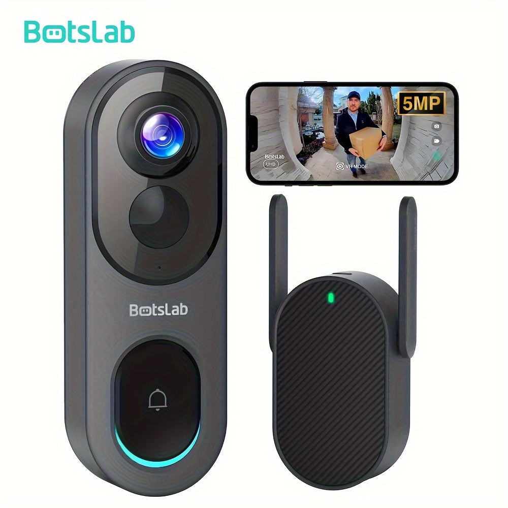 5MP Wireless Video Doorbell Camera 180° Panoramic View,