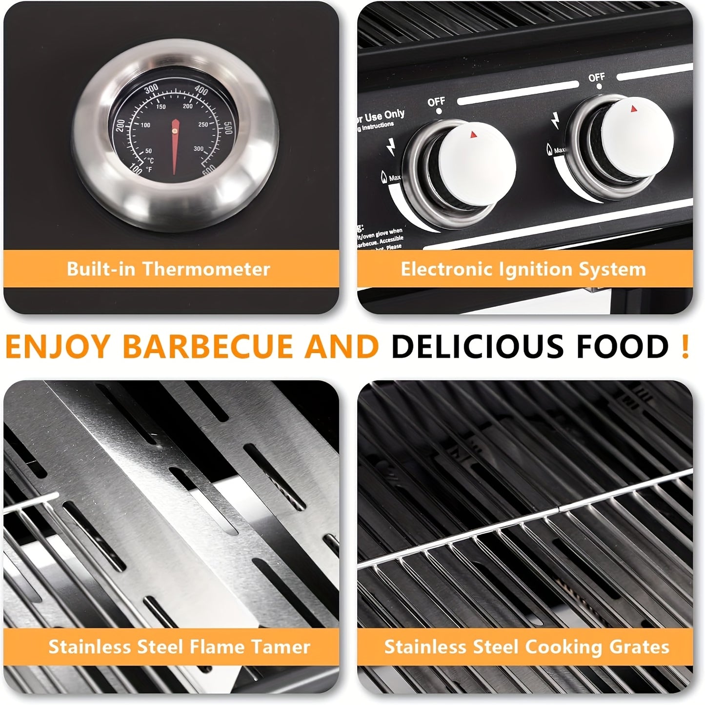 4-Burners Propane Gas Grill With Side Burner