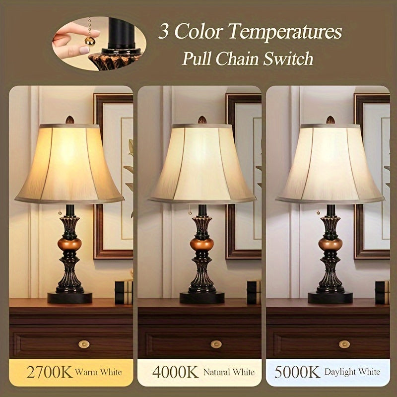 2 Classic Bronze Desk Lamps With Bell Shade