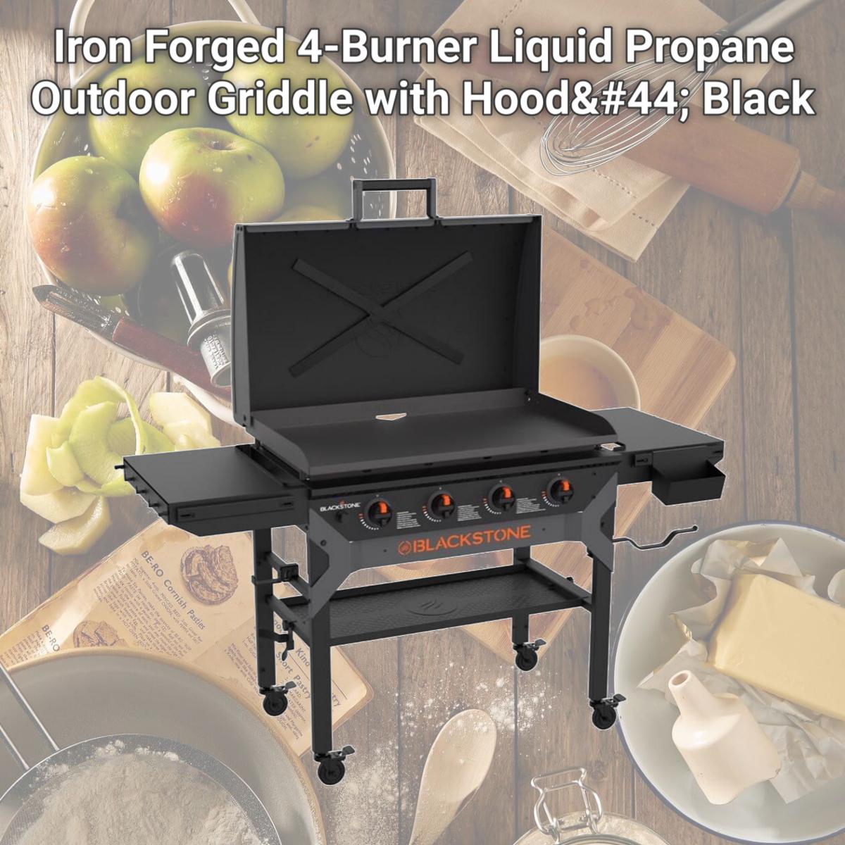 Iron Forged 4-Burner Liquid Propane Outdoor Griddle