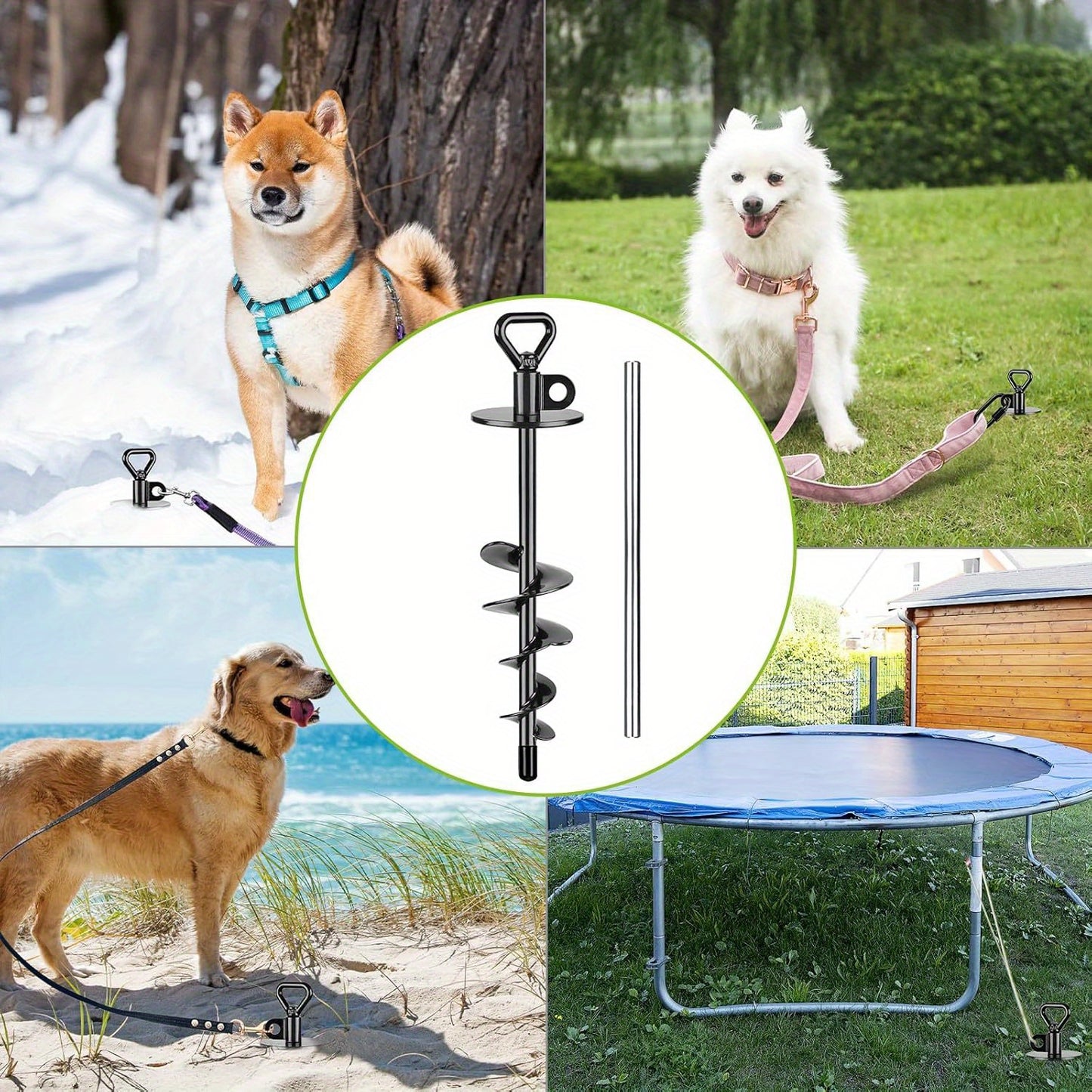 Dog Tie Out Stake Anti rust Ground Anchor f