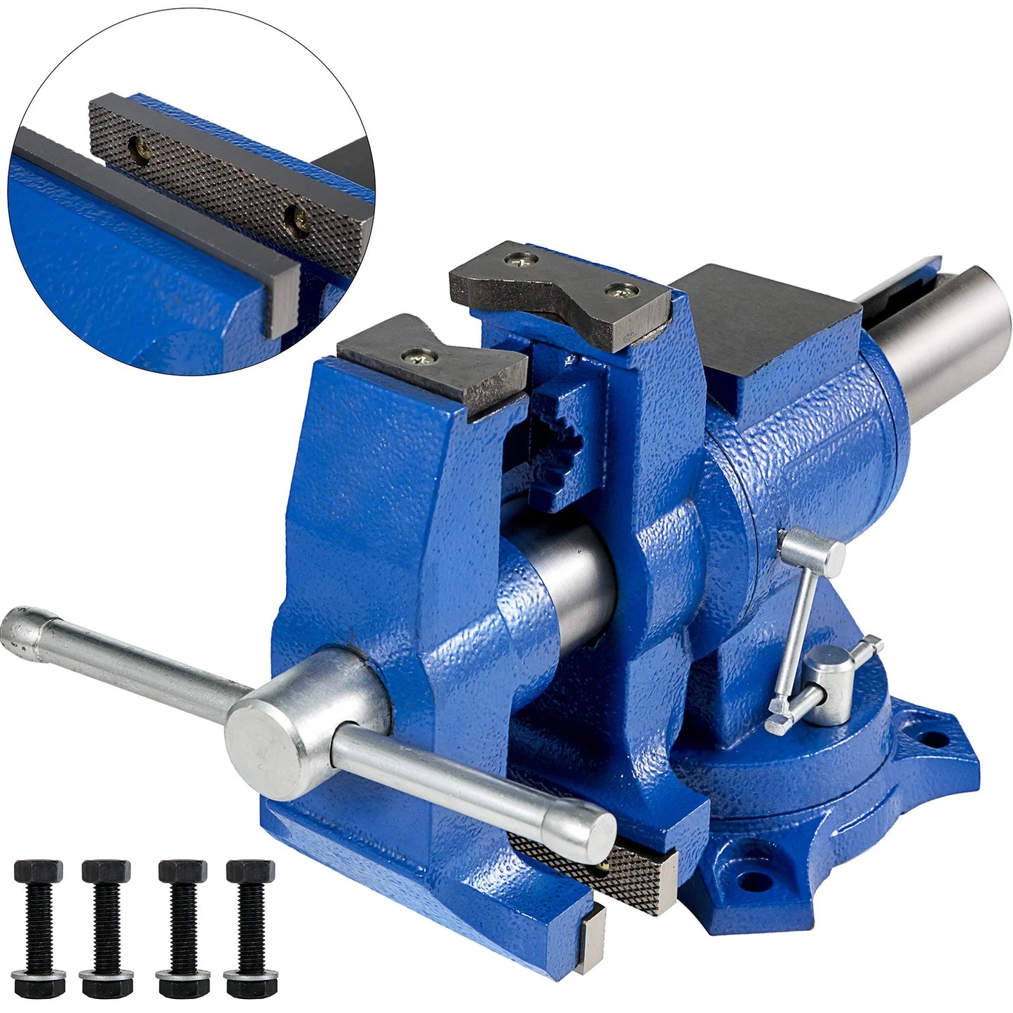 6" Bench Vise Double Swivel Rotating Vise Head,
