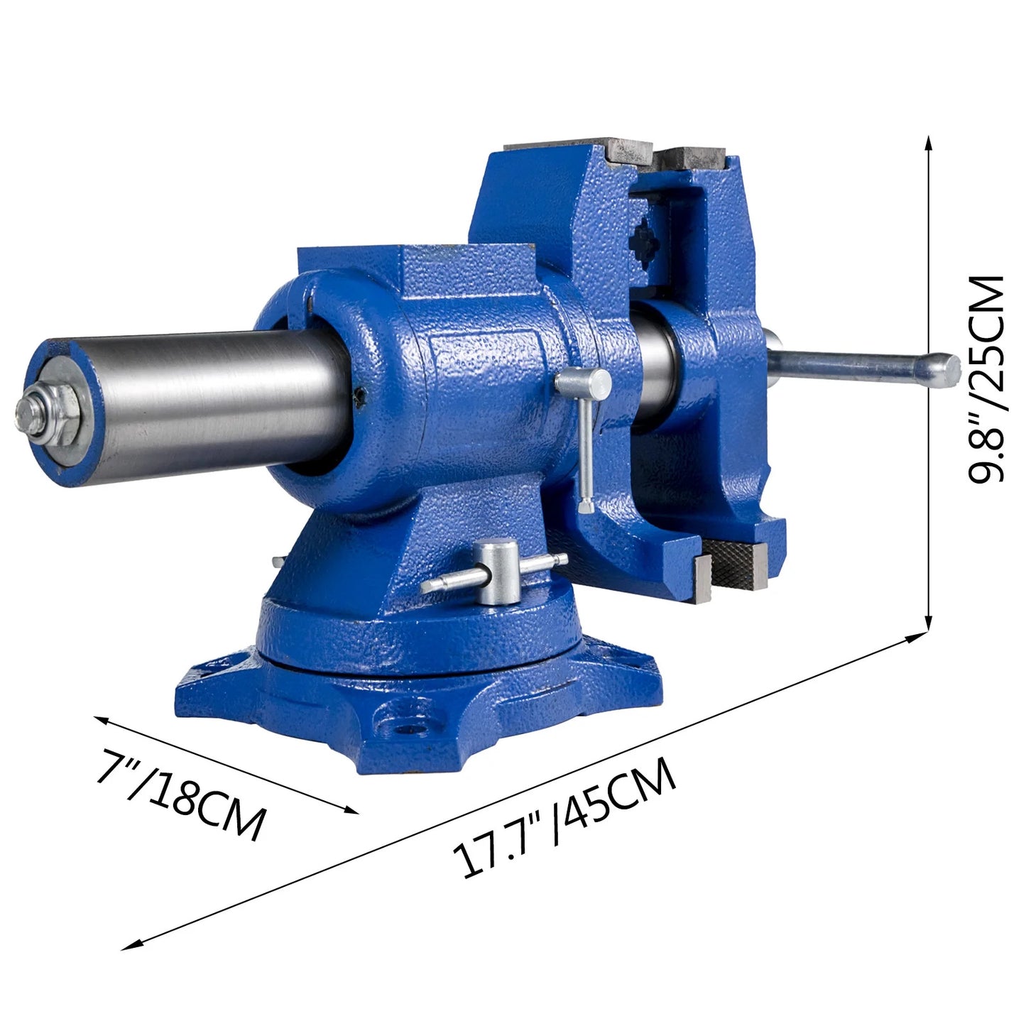 6" Bench Vise Double Swivel Rotating Vise Head,