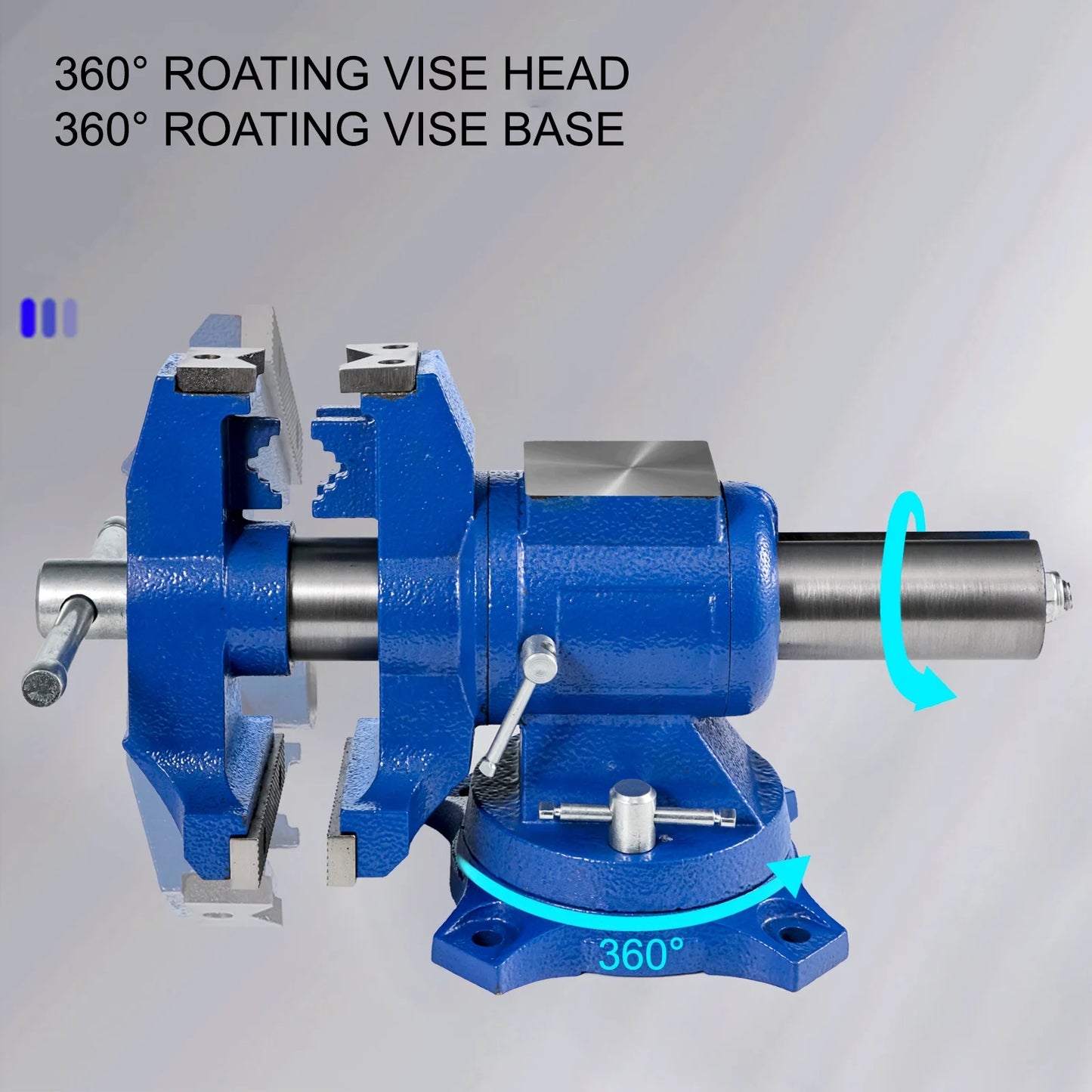 6" Bench Vise Double Swivel Rotating Vise Head,