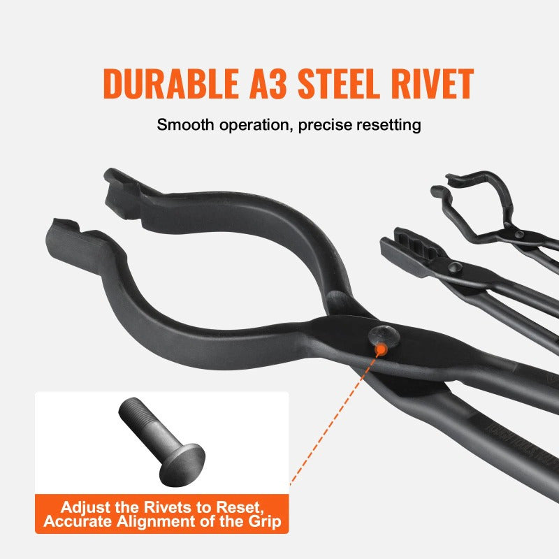 Tongs Set 3pcs Blacksmith Tongs 18' Tongs,