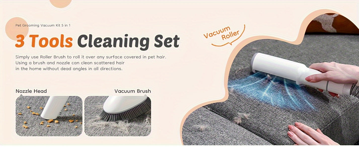 5-in-1 Pet Grooming Vacuum Kit