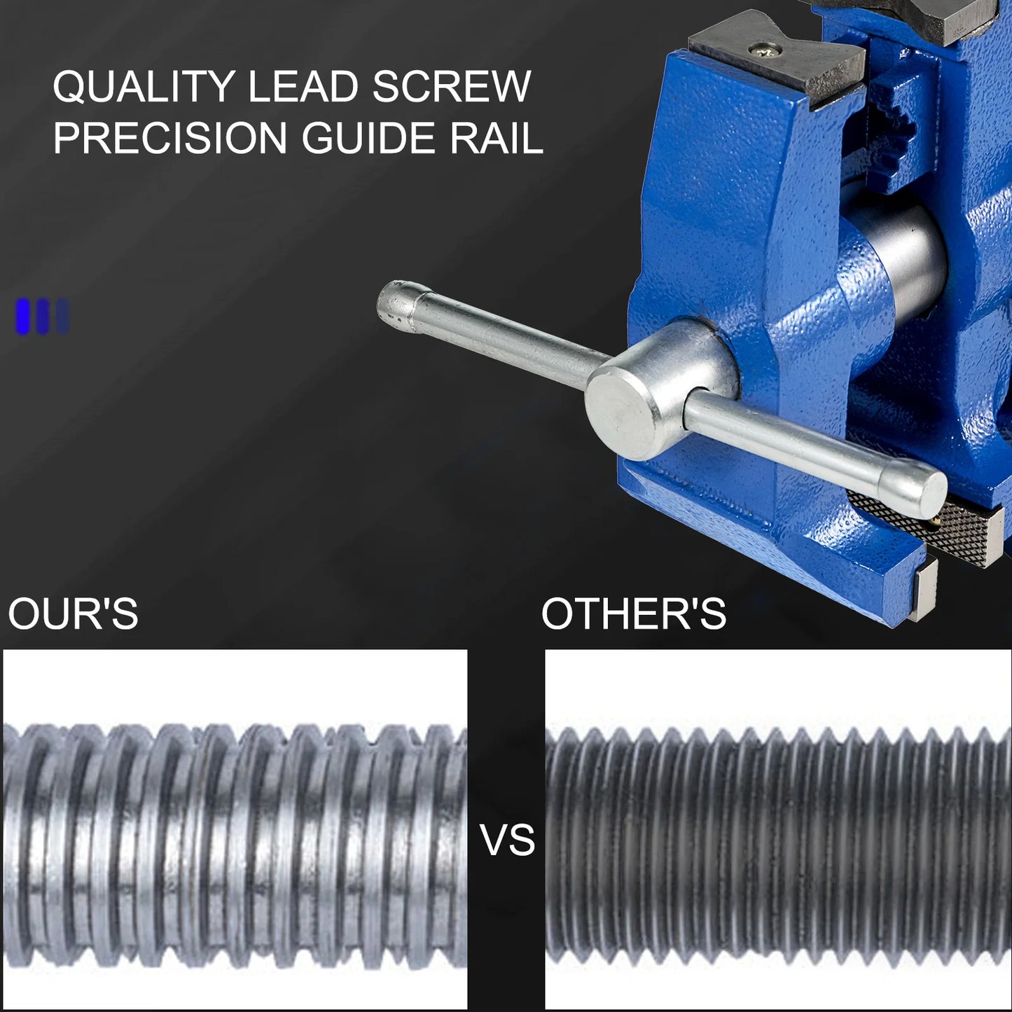 6" Bench Vise Double Swivel Rotating Vise Head,